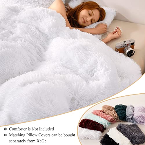 XeGe Plush Shaggy Duvet Cover, Luxury Ultra Soft Crystal Velvet Fuzzy