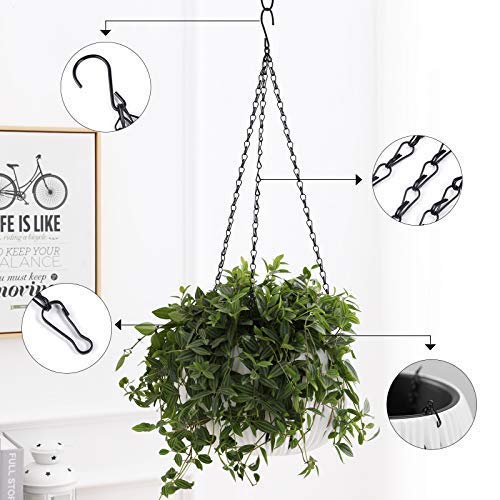 seishin White Hanging planters Indoor Plants Drainage Hanging Baskets