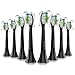 Diamond Clean Replacement Toothbrush Heads Black with Cap, Brush Heads Fit Perfectly for Philips Sonicare Snap-On Interface Design, 8 Pack