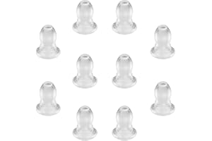 AIRSN Replacement Mushroom Earbud for M0torola Kenwood Two Way Radio Coil Tube Audio Kits/Transparent Acoustic Tube Earpieces (Nipple Tips)