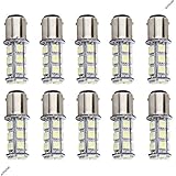10-Pack 1157 2057 2357 7528 BAY15D 18-SMD LED Bulbs For Turn Tail Signal Brake Light Lamp Backup Lamps RV Camper White