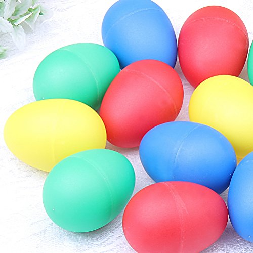 Color Scissor 12 Pieces Plastic Egg Shakers Set Percussion Musical Egg For Kids Children Toys, 4 Color Assorted
