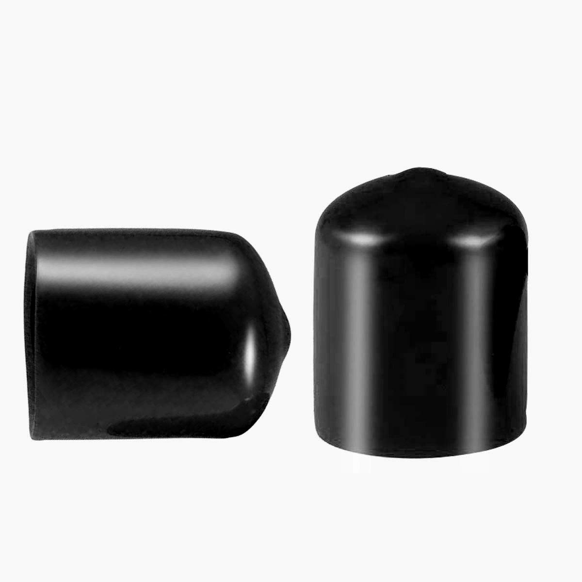 50 Pcs Screw Thread Protectors, PVC Rubber Round Tube Bolt Cap Plastic End Cap Cover Thread Protectors Black, Inner Dia 17mm — image 1