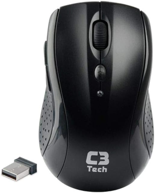 Mouse Sem Fio C3Tech M-W012BK Preto - RC/NANO V2 Tecnologia Free Smart Link 