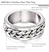 FIBO STEEL 8MM Stainless Steel Rings for Men Engagement Wedding Band Chain Ring, Size 7-13