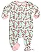 Leveret Little Baby Girls Fleece Footed Sleeper Pajama Onsie (Size 6 Months-5 Toddler)