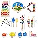 Villana Musical Instruments Toys for Toddler, 18Pcs Kids Musical Wooden Percussion Instruments with Storage Bag, Tambourine, Xylophone, Maracas, Castanets Preschool Educational Learning Toys for Kids