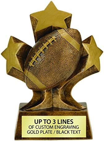 Resin Tri-Star Football Trophy - Single