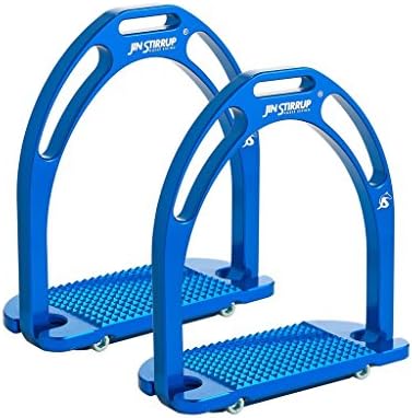 JIN STIRRUP 2 English Stirrups for Saddle - GLOSSY color - Authentic Product - Made in Italy - BLUE