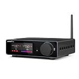 AIYIMA A80 Bluetooth Stereo Amplifier DAC HiFi Home Audio Component TPA3522 with PFFB,2 Channel Hi-Res Class D Power Amp | PC-USB COA Opt Inputs,Digital VU Meter | Pre-Out | TRS Balanced Input |Tone