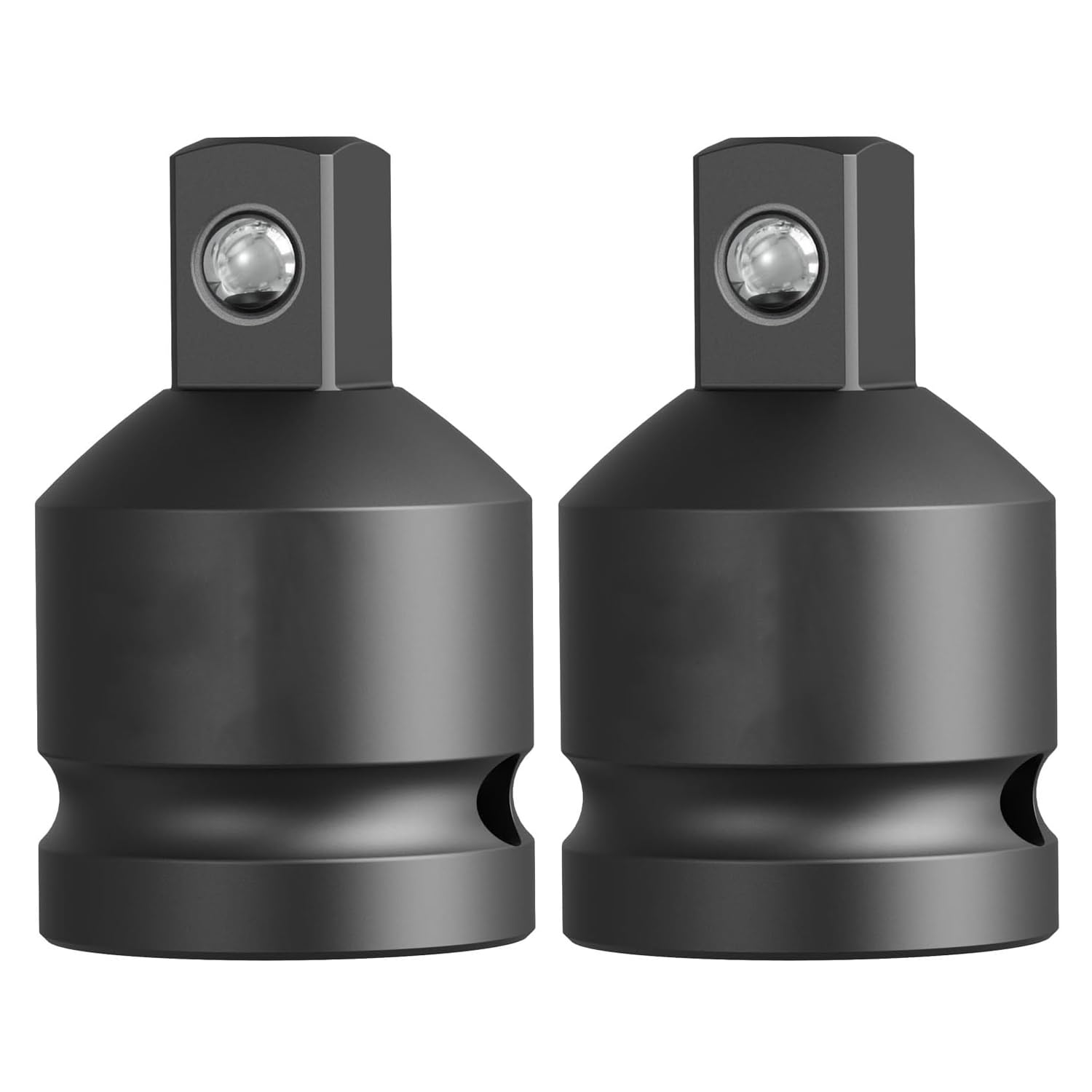 2PCS Juttzzei Impact Socket Adapter, 1/2 Inch Square Adapter Drive Female, 3/8 Inch Square Drive Male, Upgraded Black CR-V Steel 1/2" x 3/8" Socket Reducer for Driver/Ratchet/Socket Set Extension