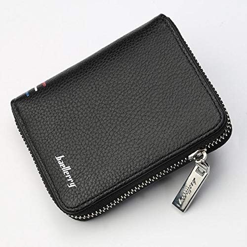 Xennos Wallets - Baellerry Luxury Brand Leather Men's Wallet Driver's License Holder Vintage Leather Coin Purse Card Holders Wallets for Men - (Color: Black)