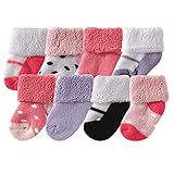 Luvable Friends Unisex 8 Pack Newborn Socks, Pink Shoes, 0-6 Months