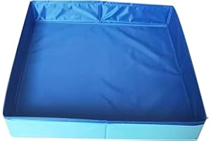 Dog Kiddie Pool, PVC Square-Shaped Folding Dog Bath Pool, Anti-Slip Save Space Pet Puppy Bathing Tub for Home Yard Garden Out