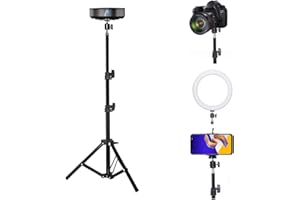 Projector Tripod Stand Height Adjustable 18-39 Inches,Adjustable Tripod Mount Floor Stand, with 360°Swivel Ball Head for Mini