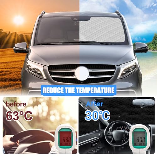 Opaltool Interior Car Sun Visor Suitable for Mercedes-Benz VITO III W447/Viano 2014-2022, 10pcs Foldable Interior Windshield Covers for More Privacy and Better Temperature Control