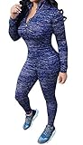 Jiujiuyi Women's Skinny Supper Elastic Sweatpants 2 Pieces Set