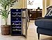 Avalon Bay Wine Cooler 21 Bottle Capacity Freestanding Dual Zone Silent Chiller, Digital Control Refrigerator, AB-Wine21DS Black Silver