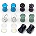 PiercingJ 12pcs Natural Gem Stone Double Flared Saddle Plug Gauge Ear Stretcher Piercing Jewelry Gauge kit 2g 0g 00g 12mm 14mm