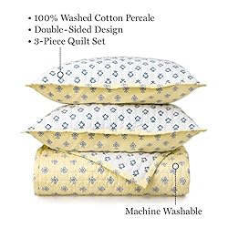 MARTHA STEWART Naomi Yellow King Quilt Set - 3