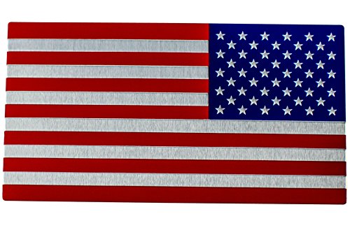 ALUMINUM American Flag Sticker Decal Emblem | perfect for vehicle, truck, car, motorcycle, rv, scooter, or suv 3.18â€ x 1.75â€ (Stars on the RIGHT side)