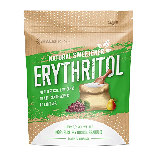 Erythritol Sweetener Natural Sugar Substitute - Granulated Low Calorie Sweetener High Digestive Tolerance Suitable for Diabetes Keto and Paleo - Perfect Baking Substitute Non GMO 3lb Erythritol Sweetener Natural Sugar Substitute - Granulated Low Calorie Sweetener High Digestive Tolerance Suitable for Diabetes Keto and Paleo - Perfect Baking Substitute Non GMO 3lb