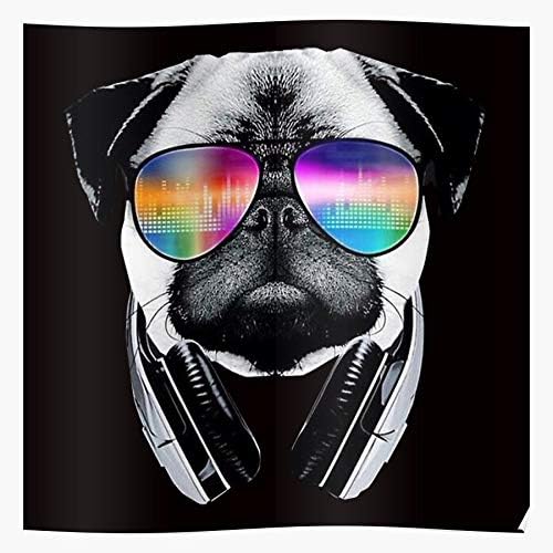 Cute Dog Headphones Pug Funny Headphone Dogs Music Regalo para la