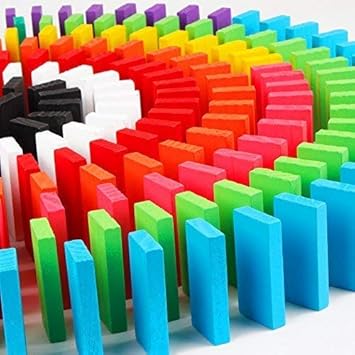 Lakshya India 100 Pcs Wooden Domino to Learn Counting with Fun Improve Hand Eye Coordination|