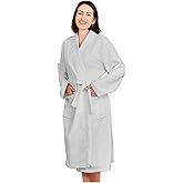 Mutenlc Kimono Lightweight Bathrobe for Women Terry Cloth Robes Microfiber Knee Length Towel Bathrobe with Hair Towel