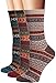 Flora &Fred Womens 3 Pair Pack Vintage Style Nordic Cotton Crew Socks Nordic Shoe 5-9,Shoe: 5-9,Nordic