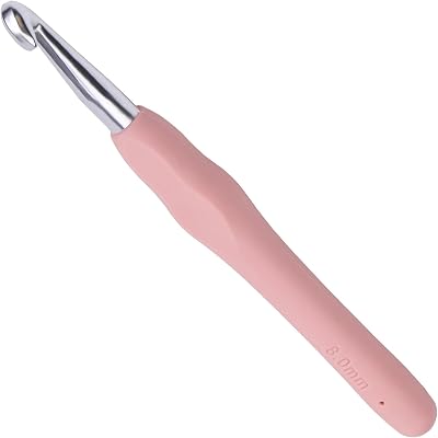 SUVSOON 8.0mm Ergonomic Soft Handle Crochet Hook Knit Tool for Beginners