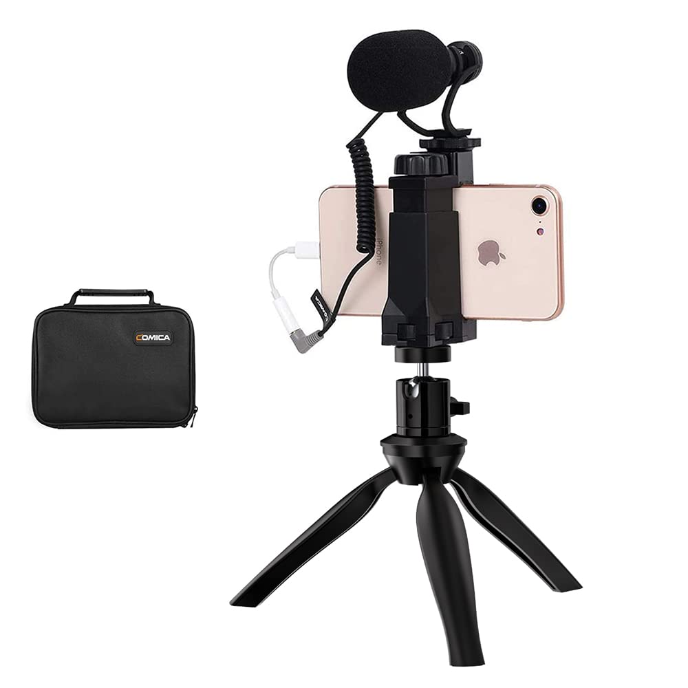 Photo 1 of Comica CVM-VM10-K2 Smartphone Microphone with Tripod, Shotgun Video Mic for iPhone and Android Phone, Vlogging Kit for Youtube Recording Facebook Live, 3.5 mm TRRS