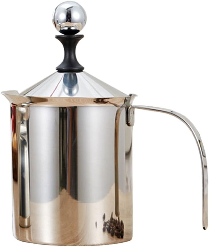 AsentechUK 1 PCS Stainless Steel Milk Frother Cup with Double Mesh Use to Cappuccino Coffee Milk Creamer Foamer (800cc)