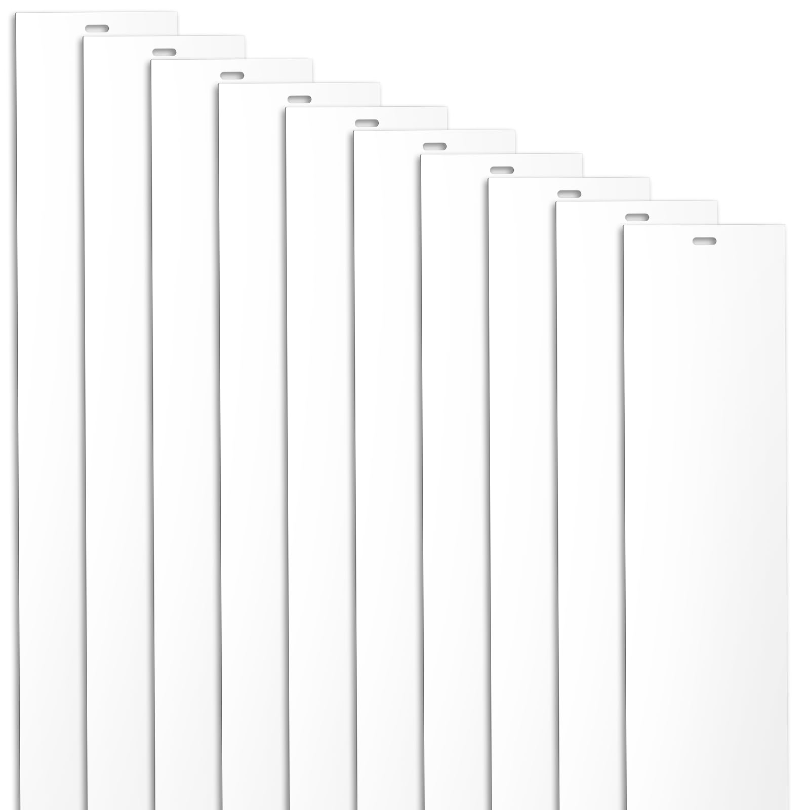 Photo 1 of 10 Pack White Vertical Blind Replacement Slats, Curved Smooth, 82.68" x 3.50", Easy Install, UV Resistant Vertical Window Blinds for Doors and Windows