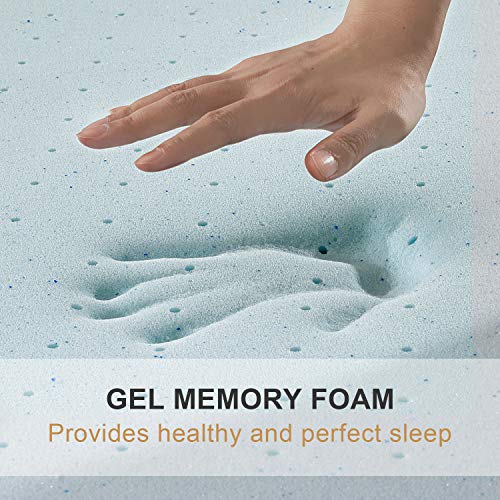 BedStory 2 Inch Mattress Topper, Gel Infused Memory Foam Mattress