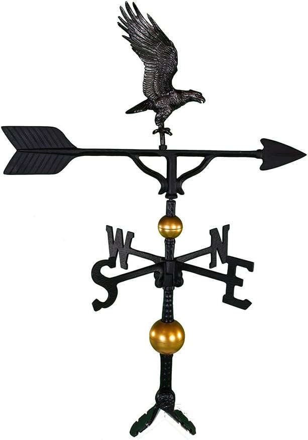 Weathervanes - Montague Metal Products 32-Inch Deluxe Weathervane with Swedish Iron Full Bodied Eagle Ornament