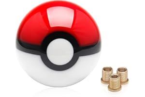 WENJTP Universal Pokeball Poke Ball Manual Gear Shift Shifter knob Round Shift Head with M8*1.25, M10*1.25, M10*1.5 Adapter (Pokeball)