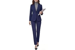 QRNPV Women's 2 Piece Pants Suit - Wrinkle-Free Business Casual Blazer Set - Professional Work Office Outfit