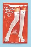 Forum Novelties Women's Hospital Honey Costume Fishnet Thigh Highs, White/Red, One Size