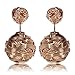 MANDI HOME 2015 Hot on Sale Double Sided Bubble Vintage Style Alloy Earrings Ear Rings for Ladies Girls Women (Gold)