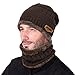 VBIGER Beanie Hat Scarf Set Knit Hat Warm Thick Winter Hat For Men (Coffee)