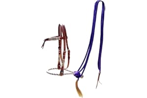 Showman Leather Futurity Knot Headstall w/Purple Rawhide Braided Bosal & Purple Nylon Mecate Reins! New Horse TACK!