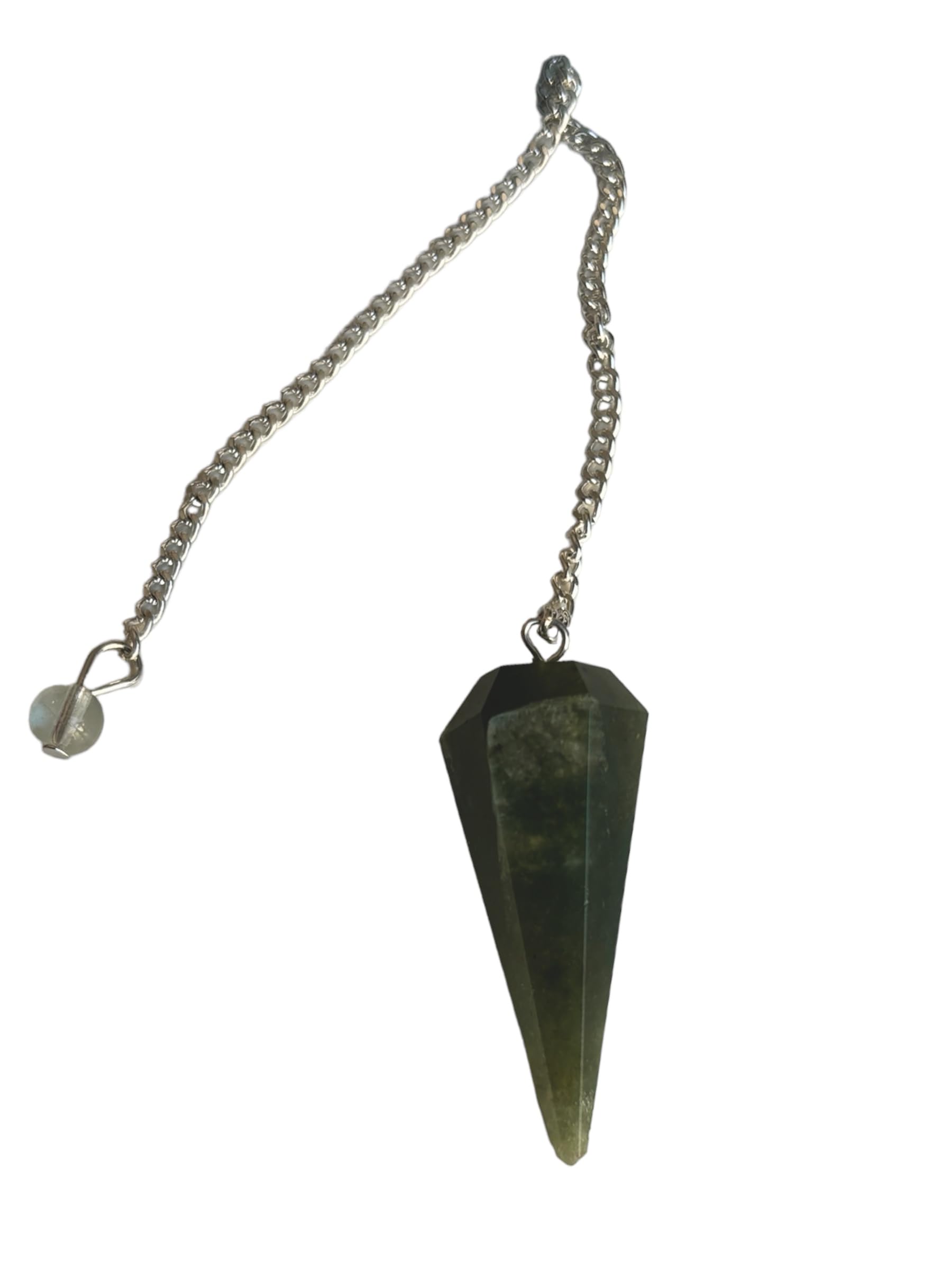 Pandiui23 Natural Stone Moss Agate Pendulum Crystal Pendulum Hexagonal Vintage Crystal Pendulum for Dowsing Pendulum Chakra Reiki Divination (Moss Agate)