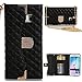 Galaxy S6 Edge Plus Case,CASELAND [Grid Feature] Handbag Folio Cover PU Leather Wallet Case Crystal Button With Lanyard And Sling Case For Samsung Galaxy S6 Edge Plus Black