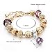 Long Way Gold Plated Snake Chain Bracelet Rhinestone Amethyst Crystal Birthstone Beaded Charm Bracelets Bangles for women at Birthday