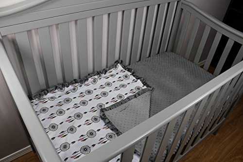 Dear Baby Gear Baby Blankets, Dreamcatcher, Grey Minky - Thumbnail 4