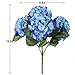 Luyue 5 Big Heads Artificial Silk Hydrangea Bouquet Fake Flowers Arrangement Home Wedding Decor (Dark Blue)