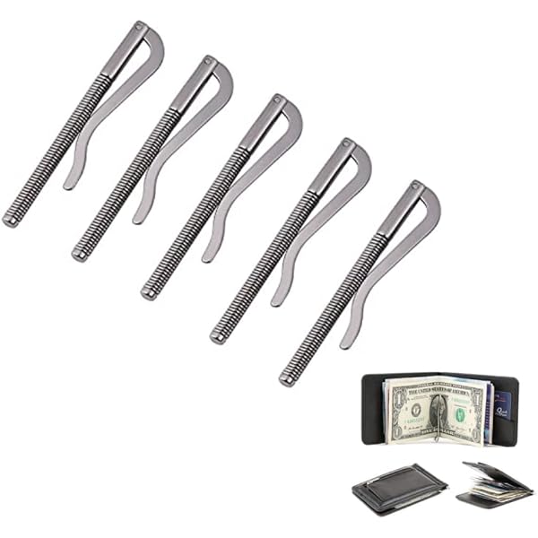 4PCS 70mm Spring Money Clips, Metal Spring Money Clip Insert Bar