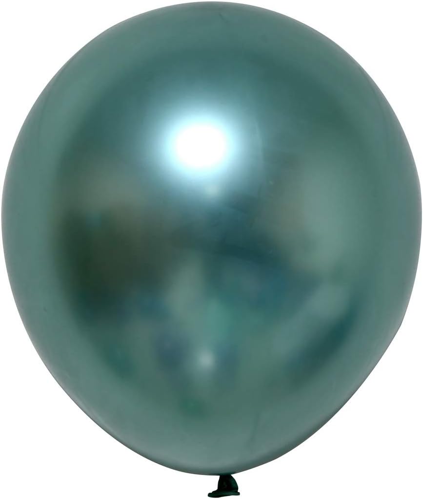 Party Balloons 12inch 50 Pcs 3.2g/pcs Latex Metallic Balloons Chrome Balloons Birthday Balloons Shiny Balloons Party Decoration Wedding Birthday Baby Shower Christmas Party - Metallic Green: Home & Kitchen