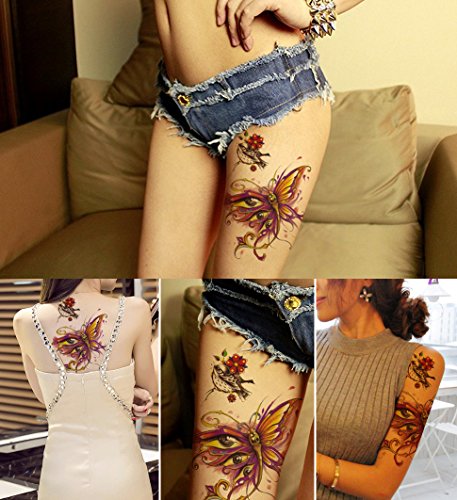 Dalin large temporary tattoos, 4 sheets (multicolored b…